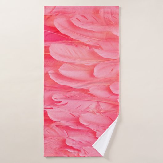 Roze Flamingo Feathersflamingo, veer, roze, textur Badhanddoek (Badhanddoek)