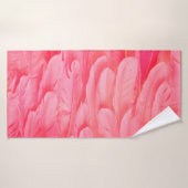 Roze Flamingo Feathersflamingo, veer, roze, textur Badhanddoek (Badhanddoek)