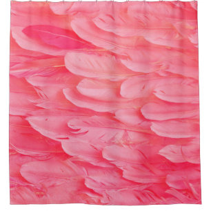 Roze Flamingo Feathersflamingo, veer, roze, textur Douchegordijn