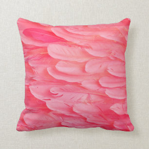 Roze Flamingo Feathersflamingo, veer, roze, textur Kussen