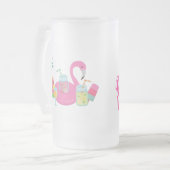 Roze Flamingo Feest Bevroren mok (Voorkant links)