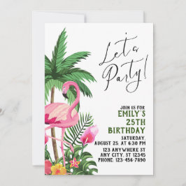 Roze Flamingo Feest  Kaart