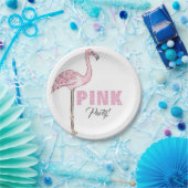 Roze Flamingo Feest Modern Sober Papieren Bordje (Feest)