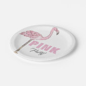Roze Flamingo Feest Modern Sober Papieren Bordje (Gekanteld)