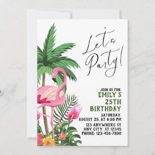 Roze Flamingo Feestje Kaart