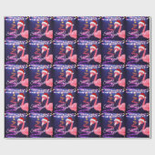 Roze Flamingo Festive Tropical Beach Kerstmis Cadeaupapier (Vlak)