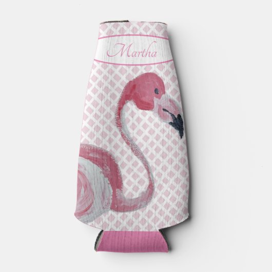 Roze Flamingo Flamingo Trellis Flesjeskoeler (Voorkant)