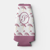 Roze flamingo Flamingos kan koelbloem botsen Flesjeskoeler (Voorkant)