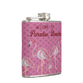 Roze flamingo Flamingos Paradise Beach Heupfles (Rechts)