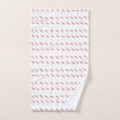 Roze Flamingo Flamingos Stripes Tablecloth Bad Handdoek (Handdoek)
