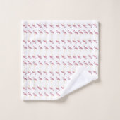 Roze Flamingo Flamingos Stripes Tablecloth Bad Handdoek (Wasdoekje)