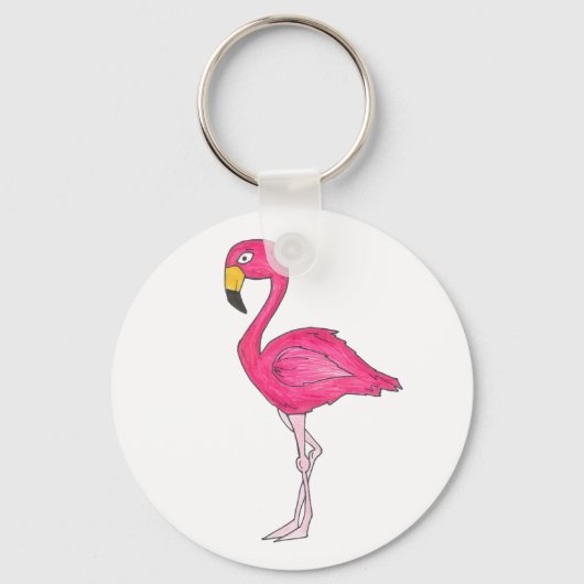 Roze Flamingo Flamingos Tropical Bird Sleutelhange Sleutelhanger (Voorkant)