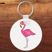 Roze Flamingo Flamingos Tropical Bird Sleutelhange Sleutelhanger (Voorkant)