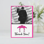 Roze flamingo Flat Foto bedankt kaarten (Staand voorkant)
