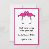 Roze flamingo Flat Foto bedankt kaarten (Achterkant)