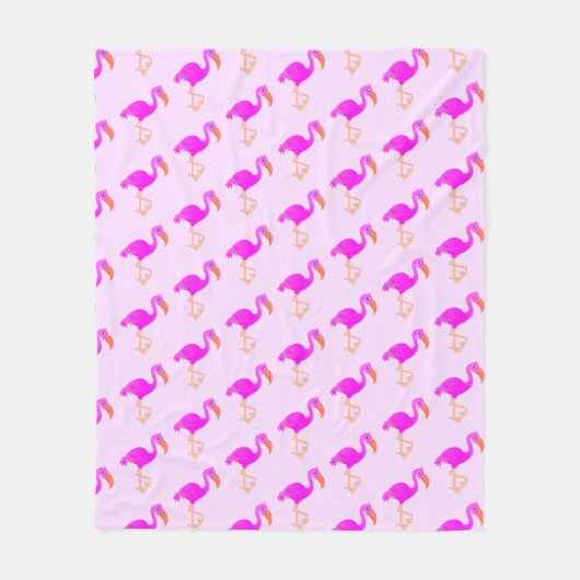 Roze Flamingo Fleece Blanket (Voorkant)