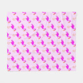 Roze Flamingo Fleece Blanket (Voorkant (Horizontaal))