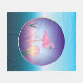 Roze Flamingo Fleece Deken (Voorkant (Horizontaal))
