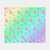 Roze Flamingo Fleece Deken (Voorkant (Horizontaal))