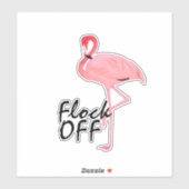 Roze Flamingo Flock Off Sticker (Vel)