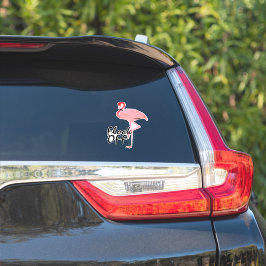 Roze Flamingo Flock Off Sticker