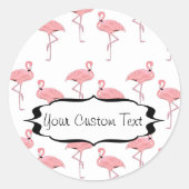 Roze flamingo Flock Pattern Business Promo Ronde Sticker (Voorkant)