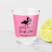 Roze Flamingo Flock Star Tropical Beach Verjaardag Shot Glas (Voorkant)