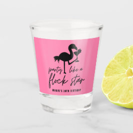 Roze Flamingo Flock Star Tropical Beach Verjaardag Shot Glas