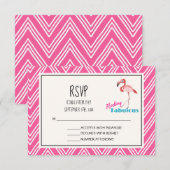 Roze Flamingo Flockin Fabulous Fun RSVP (Voorkant / Achterkant)