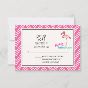 Roze Flamingo Flockin Fabulous Fun RSVP Kaartje