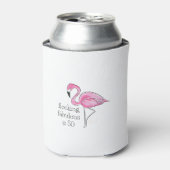 Roze Flamingo Flocking Fabulous bij Fifty Blikjeskoeler (Blikje Voorkant)