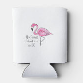 Roze Flamingo Flocking Fabulous bij Fifty Blikjeskoeler (Achterkant)
