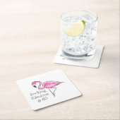 Roze Flamingo Flocking Fabulous bij Veertig Kartonnen Onderzetters (Insitu)