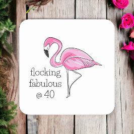 Roze Flamingo Flocking Fabulous bij Veertig Kartonnen Onderzetters