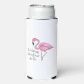 Roze Flamingo Flocking Fabulous bij Veertig Seltzer Blikjeskoeler (Seltzer Achterkant)
