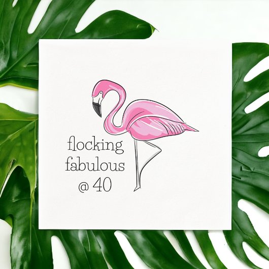 Roze Flamingo Flocking Fabulous bij Veertig Servet
