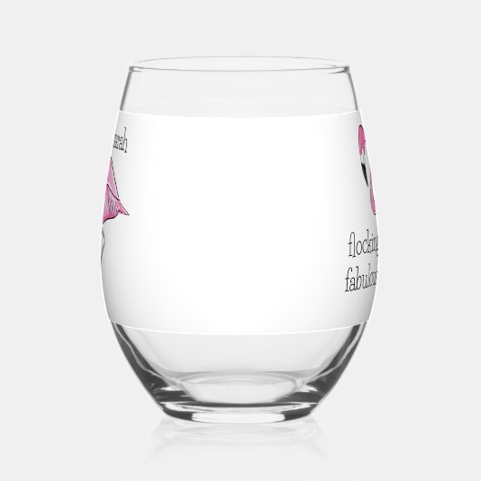 Roze Flamingo Flocking Fabulous Girl's Night Naam Wijnglas Zonder Voet (Links)