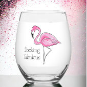 Roze Flamingo Flocking Fabulous Girl's Night Wijnglas Zonder Voet