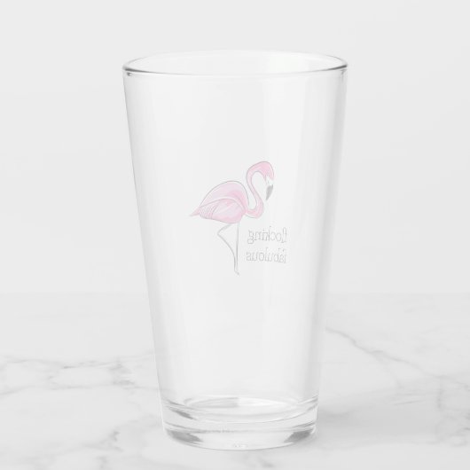 Roze flamingo Flocking Fabulous Glas (Achterkant)