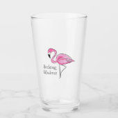 Roze flamingo Flocking Fabulous Glas (Voorkant)