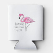 Roze Flamingo Flocking Fabulous op Dertig Blikjeskoeler (Achterkant)