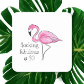 Roze Flamingo Flocking Fabulous op Dertig Kartonnen Onderzetters