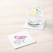 Roze Flamingo Flocking Fabulous op Dertig Kartonnen Onderzetters (Insitu)