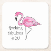 Roze Flamingo Flocking Fabulous op Dertig Kartonnen Onderzetters (Voorkant)