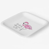 Roze Flamingo Flocking Fabulous op Dertig Papieren Bordje (Gebogen)