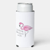Roze Flamingo Flocking Fabulous op Dertig Seltzer Blikjeskoeler (Seltzer Voorkant)