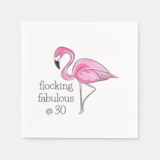 Roze Flamingo Flocking Fabulous op Dertig Servet (Voorkant)