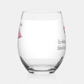 Roze Flamingo Flocking Fabulous Roze Bril Naam Wijnglas Zonder Voet (Rechts)