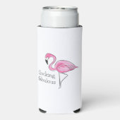 Roze flamingo Flocking Fabulous Seltzer Blikjeskoeler (Seltzer Achterkant)