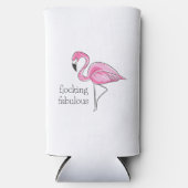 Roze flamingo Flocking Fabulous Seltzer Blikjeskoeler (Voorkant)